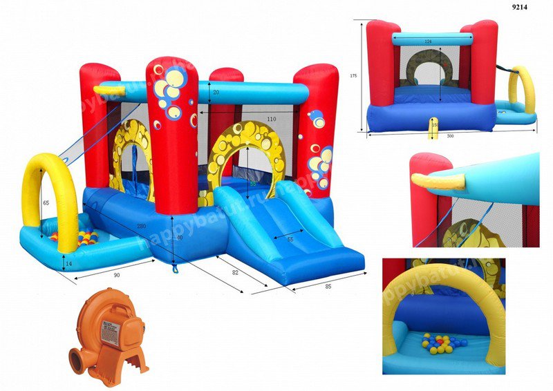 Батут (игровой центр) Happy Hop Праздничные Пузыри 4 в 1 (9214)
