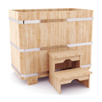 Кедровая купель прямоугольная 78 х 120 х 120 см