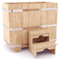 Кедровая купель прямоугольная 78 х 140 х 120 см