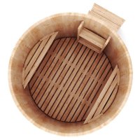 Кедровая купель круглая 200 см (D), 120 см (H)