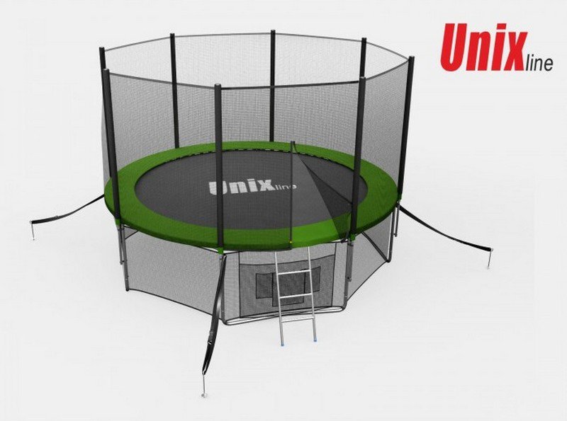 Батут Unix 10 ft с сеткой и лестницей