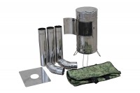 Печка рыбака PS8 и дымоход под углом