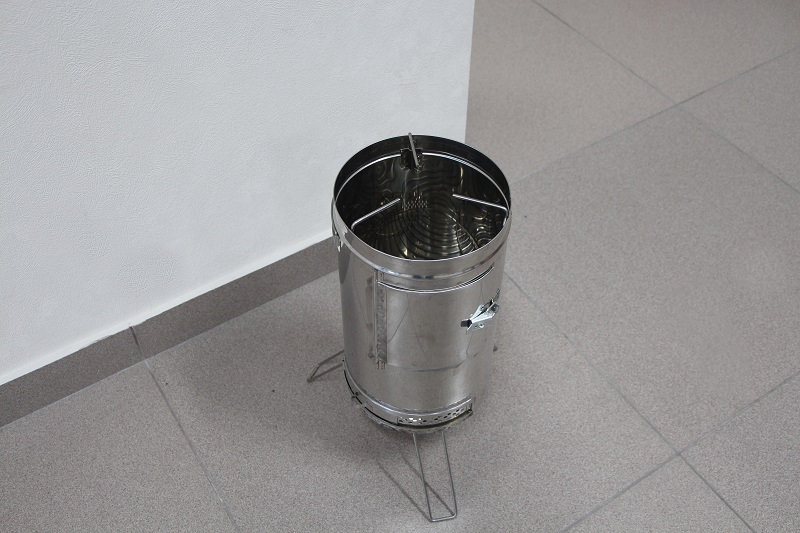 Печка рыбака PS8 и дымоход под углом
