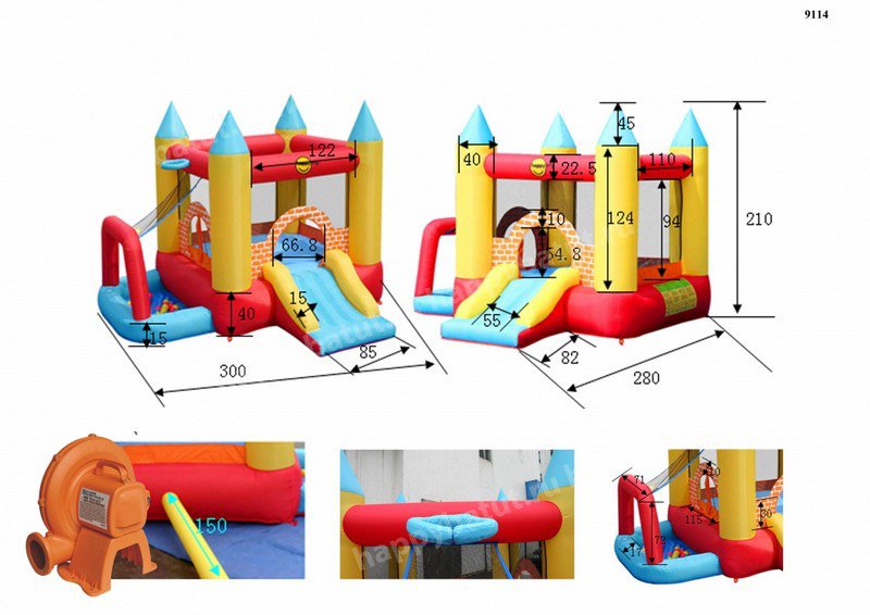 Батут (игровой центр) Happy Hop Мини Замок 4 в 1 (9114)